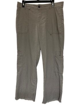 Happily Grey Linen Blend Cargo Pants, size Large